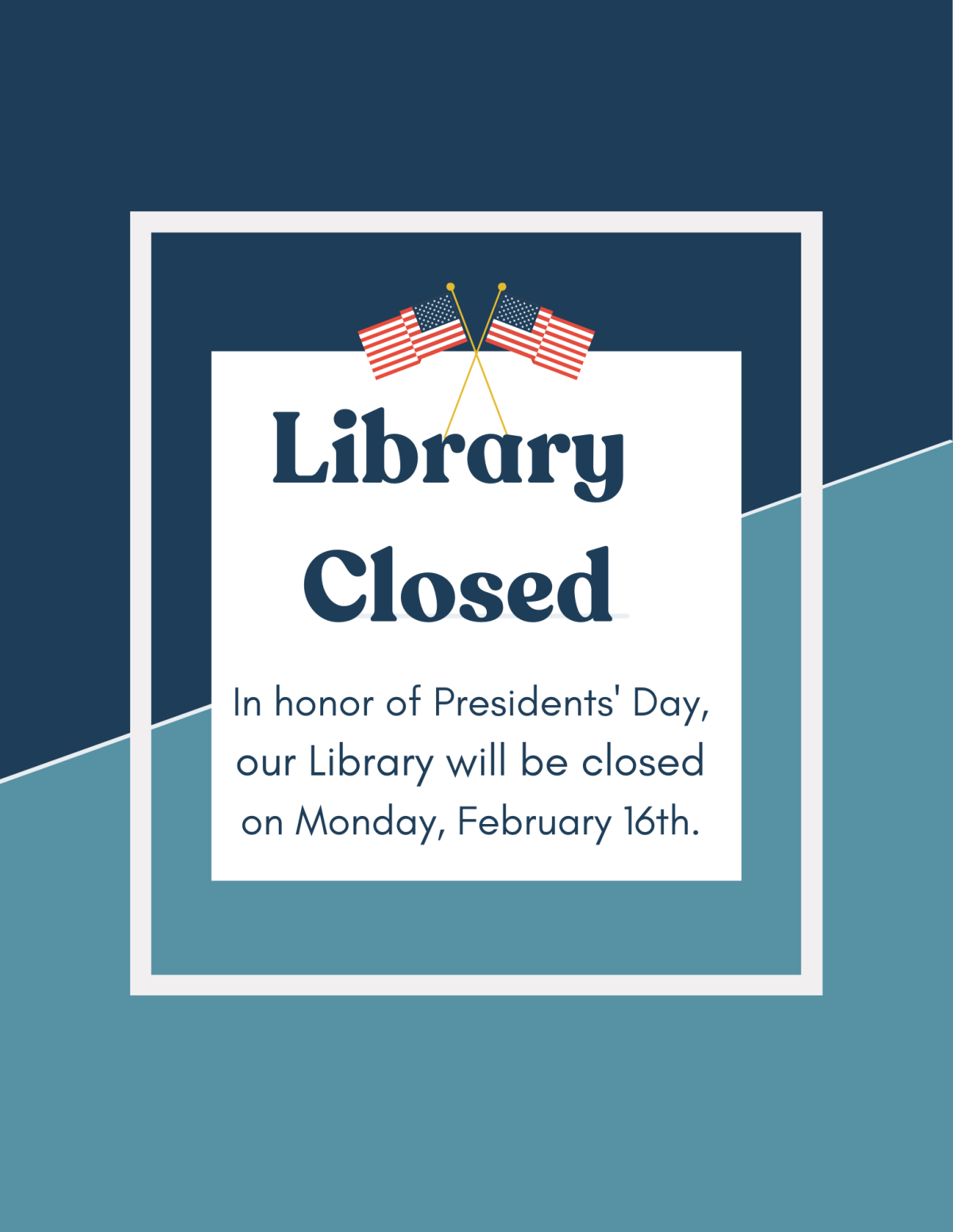 Library Closed February&nbsp;16